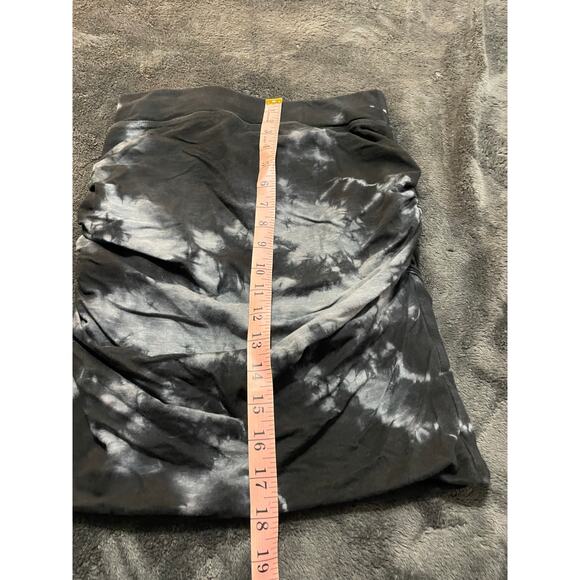 Sundry for Evereve Soleil Skirt Tie Dye Black Sz 1 Small Bodycon Ruching - Picture 8 of 10